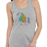 Musculosa Unicornio Con Pelo Largo De Colores