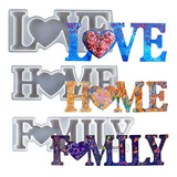 Molde Silicone Placa De Love Home Family Resina Artesanato