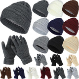 Liitrsh 18 Gorros Y Guantes De Punto Cálidos Para Invierno, 