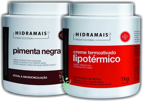 Kit Creme De Massagem Pimenta Negra + Termoativo Lipotermico