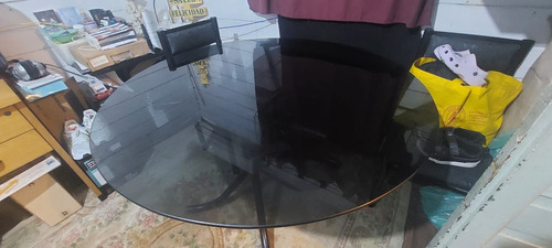 Juego De Mesa Vidrio Redonda + 4 Sillas