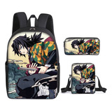 3 Piezas Mochila Demon Slayer Kamado Nezuko Bolsa De Almu 10