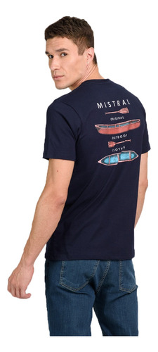 Remera Estampada Frente Espalda Moda Hombre Mistral 10130-11