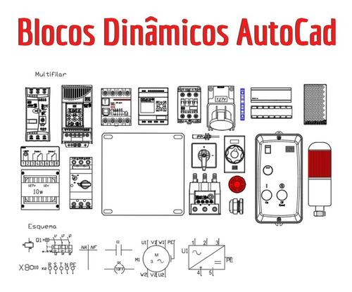 Blocos Dinâmicos Autocad P/ Comandos Elétricos - Completo.