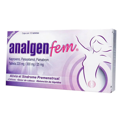 Analgen Fem Tableta 220 Mg\u002F300 Mg\u002F25 Mg, 12 Tabletas | Meses sin interés