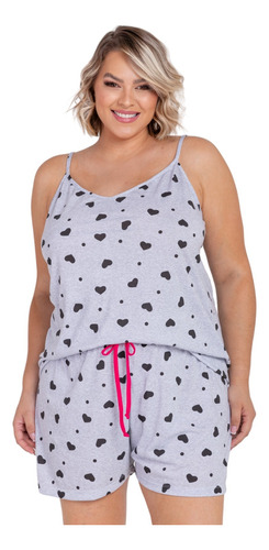 Pijama Verão De Alcinha Malha Plus Size  