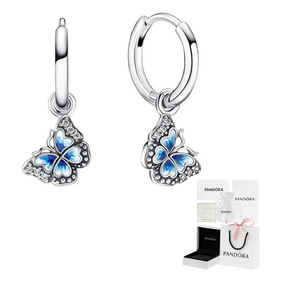 Aretes Mariposa Azul Con Zirconia + Estuche | Envío gratis