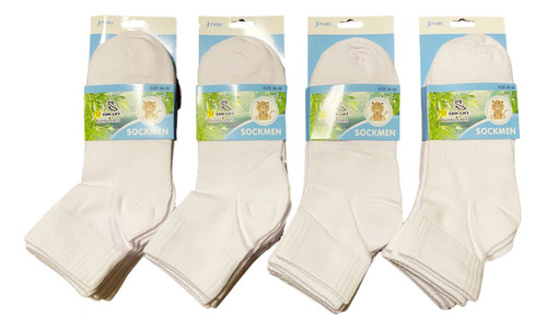 Pack 12 Calcetines Blanco  Algodón Niño O Niña 