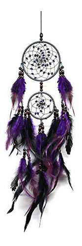 Dream Catchers Morado Artesanal Con Plumas