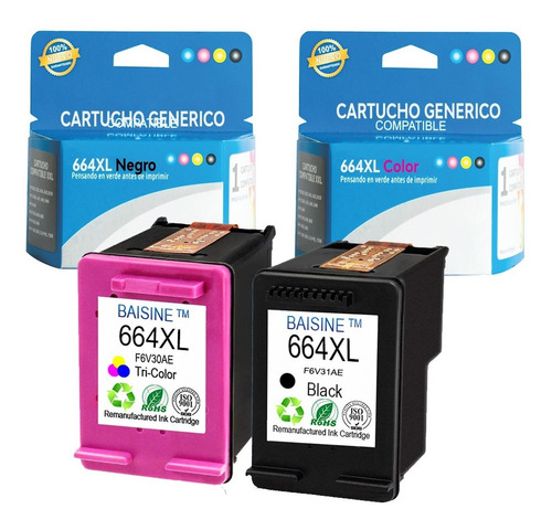 Pack 2 Cartuchos Genéricos Compatibles Con Hp 664xl Nuevos