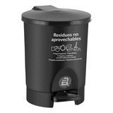 Caneca Plástica 4.5l Negro-no Aprovechables Con Pedal Hogar