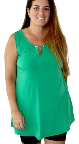 Musculosa Blusa Perla Elegante Fiesta Talle Grande Especial