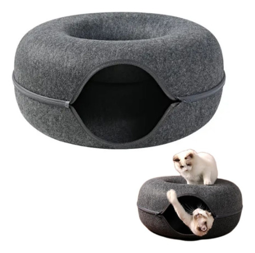 Cama Túnel G Gato Interativa Donut Pet Brinquedo Felino Casa