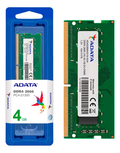 Memoria Ram Premier Color Verde 4gb 1 Adata Ad4u26664g19-sgn