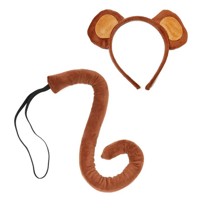 Disfraz Infantil De Mono Con Diadema Y Cola Animal