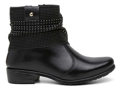 Bota Feminina De Couro Legítimo Cano Curto Coturno Promoção