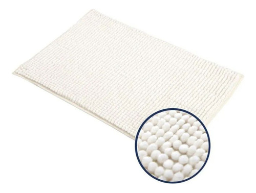 Tapete Antiderrapante Bolinha Macarraozinho Branco 60x40cm