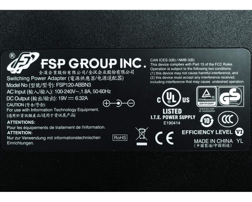 Fsp 65w Adaptador De Corriente Ca Para Intel Nuc Kit Mini Pc