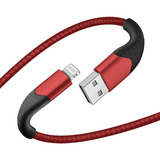 Cable De Datos Para iPhone Lightning Carga Rapida 2m Rojo