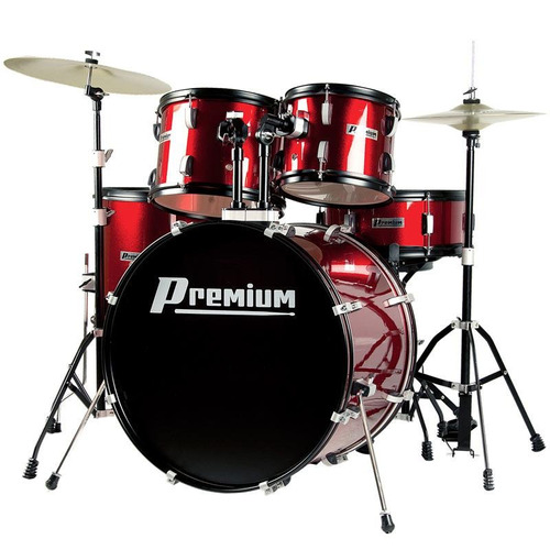 Bateria Acústica Premium Completa Dx722 Vermelha