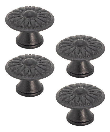 4 Puxadores Guarda Roupa Armário Cozinha Móveis Flower 1furo