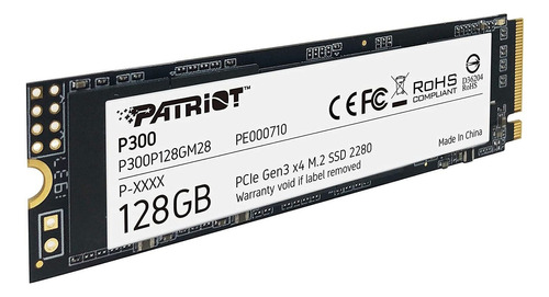 Ssd Patriot P300, 128gb, Pci Express 3.0 X4, M.2 Interno