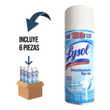 6 Pz- Lysol Spray Desinfectante Elimina Virus, Gérmenes 354g