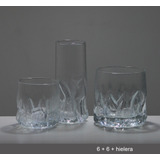 Set Vasos Y Hielera Cristal Querandí. No Envío