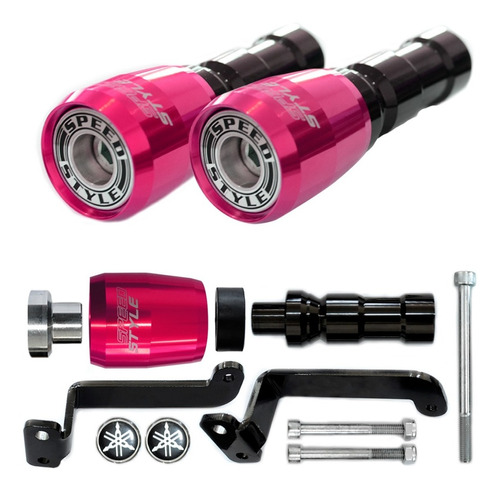 Kit Slider Dianteiro E Traseiro Yamaha Fazer Fz15 Fz-15 Rosa