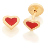 Aros Aritos Corazon De Oro 18k Laminado Mujer Joya Rommanel 