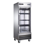 Refrigerador Acero Inoxidable Icehaus 1 Puerta Cristal 0-4°c Color Gris