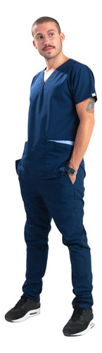 Ambo Medico Arciel Spandex Hombre Terzo Diseño Azul Marino