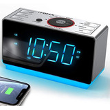 Reloj Despertador Con Altavoz Bluetooth, Radio Fm Digital, .
