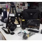 Cámara Nikon D5200 + Lentes + Flash + Trípode + Intervalomet