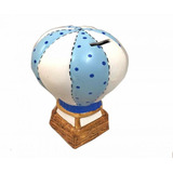 Cofre Cofrinho Balão Azul De Ceramica Decoração