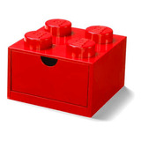 Lego Contenedor Cajon Desk 4 Bloque Apilable De Escritorio Color Rojo