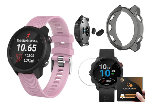 Pulseira Para Garmin 245 + Capa + Película + Plug Usb