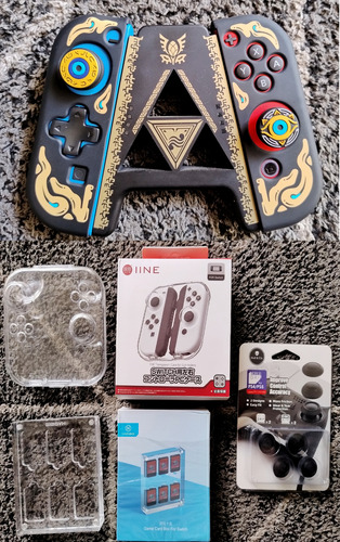 Nintendo Switch Zelda Joycon Grip + Accesorios