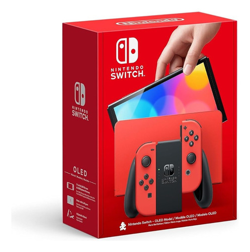 Nintendo Switch Oled Edicion Mario Red + 256gb +magia+juegos