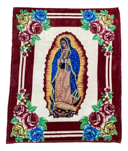 Frazada Virgen Guadalupe Tela Polar Cobija Suave 210x180cm