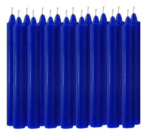 1 Kg De Vela Palito - 34 Velas Azul Escuro De 18cm - Quilo