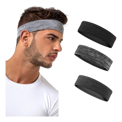 Kit X3 Diademas Balacas Elásticas Para Deporte Unisex