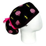 Gorro Quirúrgico Mujer Antifluido + Portacarnet Cerebro Rayo