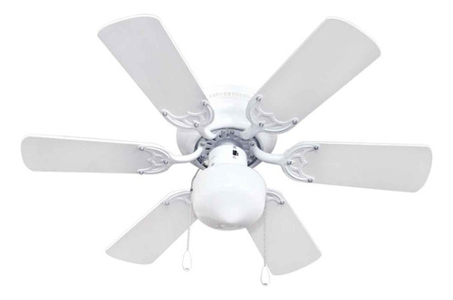 Ventilador Techo Decorativo Blanco Con Lampara Benelux 60w