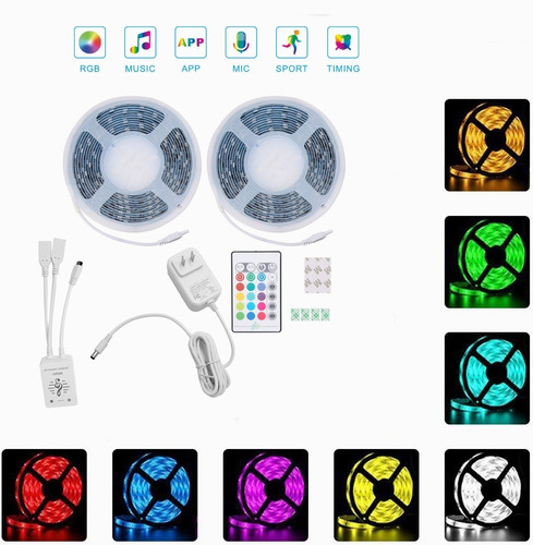 Bluetooth / Application, 10 Metrosde Luces Led Rgb Música Sy