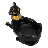 A Figura De Gato Negro Egipcio Hecha A Mano En Resina Con