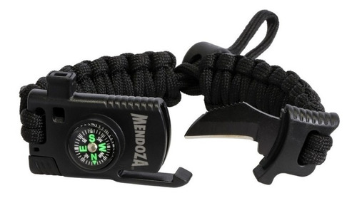 Pulsera Negra Paracord Tactica Supervivencia Navaja Mendoza