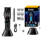 Cortadora De Pelo Profesional Kemei Km-1763 Negra 9000 Rpm