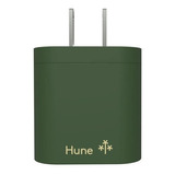 Cargador De Pared Hune Sustentable Usb + Tipo C Carga Rápida Color Verde