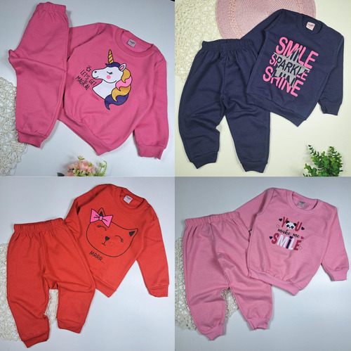 5 Conjunto Moletom Flanelado Pijama Infantil 1 Ao 8 Inverno